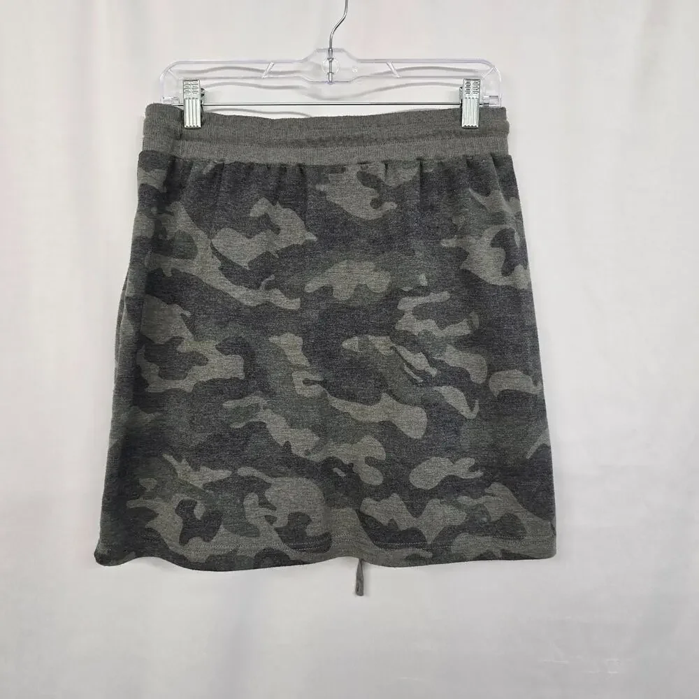 Jane & Delancey Skirt Women's L Green Camo Elastic Waist Drawstring Pockets